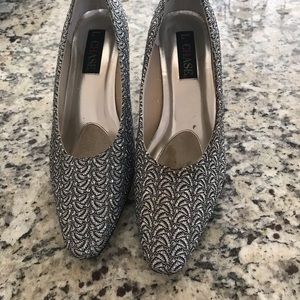 Size 10 silver sparkly pumps